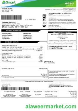 Philippines Smart business utility bill Word and PDF template